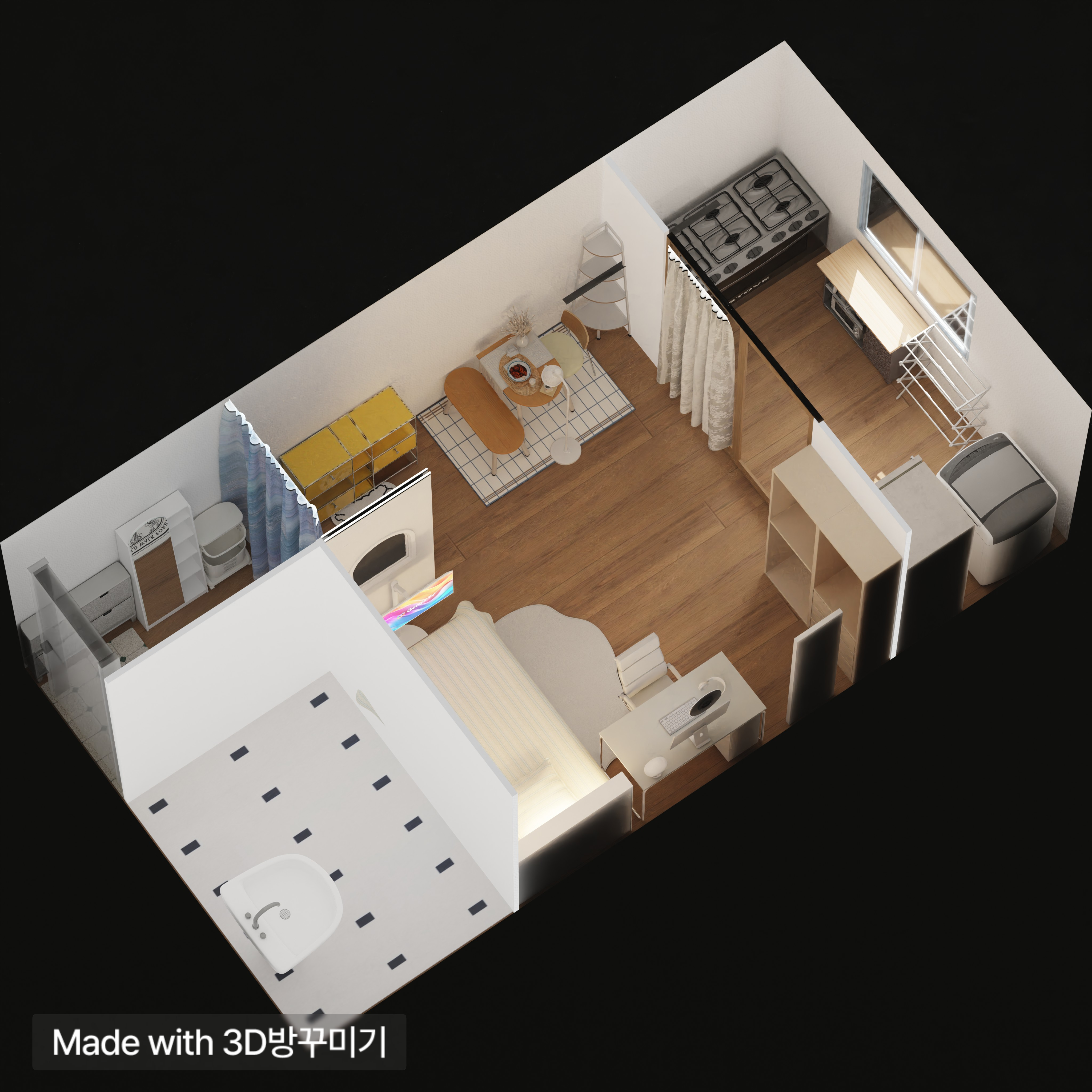  ルームデコレーション #10평미만 #Furniture 配置 #Interior #Pocket ルーム #Room デコレーション #3D モバイル