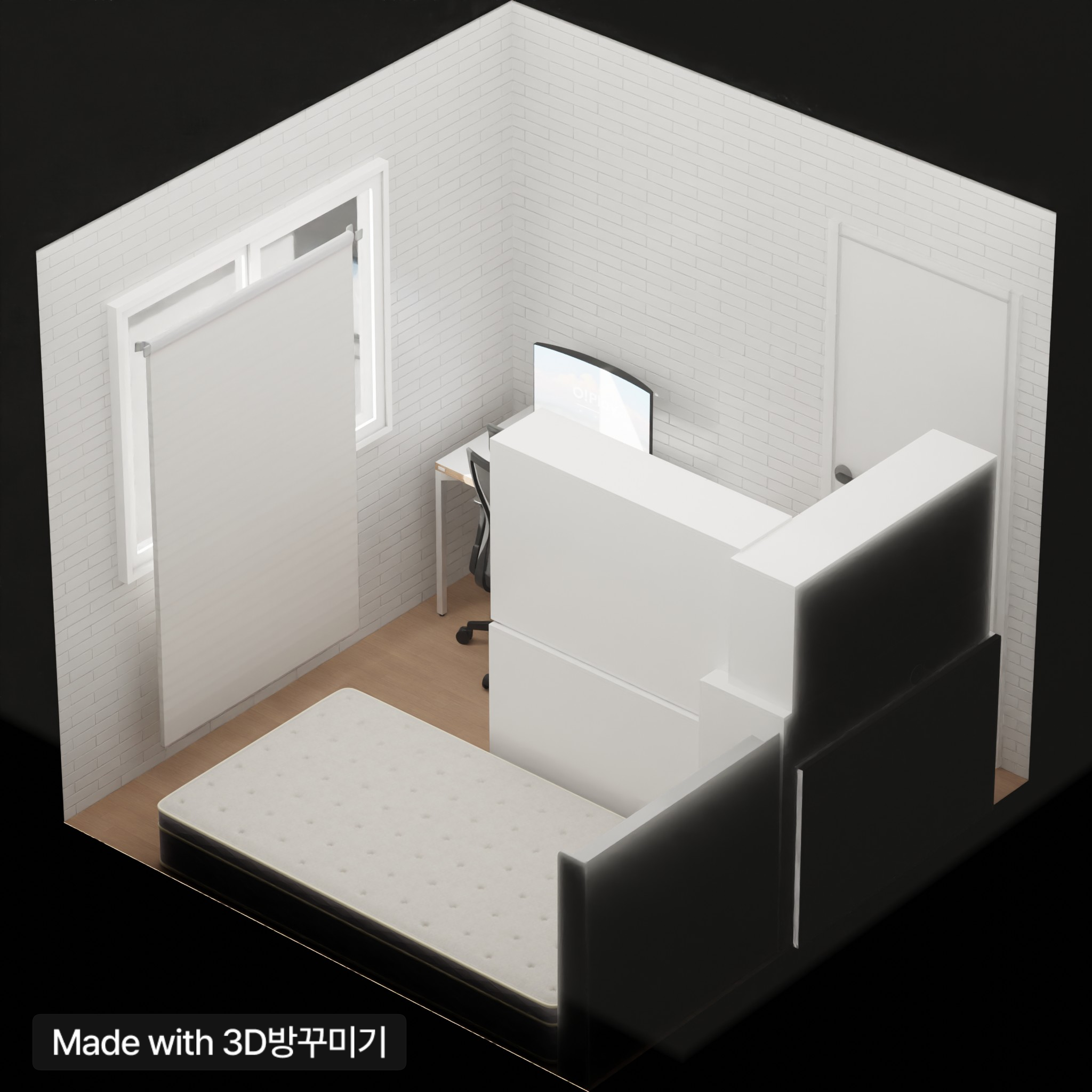そんなにカーテンで覆って引き出しを置くとあまりでしょうか？
 #3D Room Decorating #10평미만 #Furniture Arrangement #Interior #Pocket Room #Room Decorating #3D Mobile